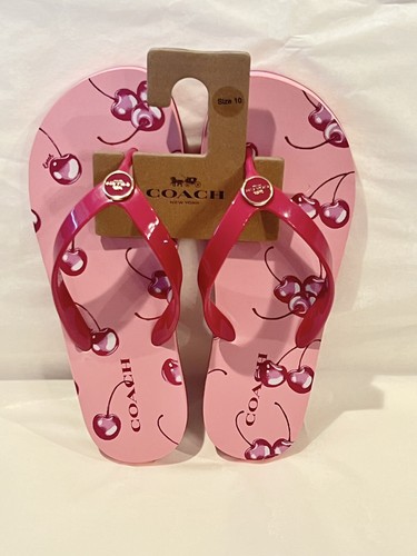 COACH CHERRY サンダル NEW Coach Zayn Flip Flop Sandal Cherry Fruit Print Women's