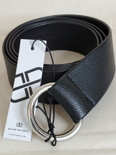ドゥーズィエムクラス  B-LOW THE BELT B-Low The Belt Woman S/M 47 Inch Black Pebbled Belt Silver