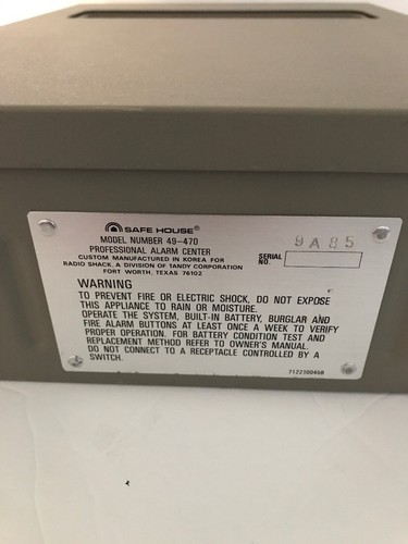 Safe House 49-470 Burglar / Fire Alarm Center System / Metal Wall-Mount Box