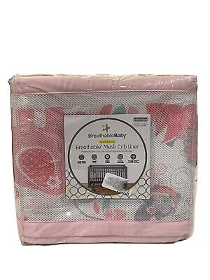 Breathable Baby Pink Classic Mesh Crib Liner  Newborn Baby Infant New