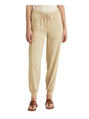 

LAUREN RALPH LAUREN Женские бежевые брюки-джоггеры с завязками на талии и манжетами Petites, Бежевый, 201851810002