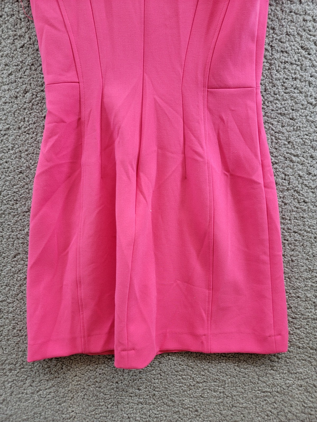French Connection Whisper Gathered-Sleeve Dress Women's 0 Raspberry Sorbet S/S - Picture 13 of 16