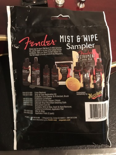 FENDER MEGUIARS MIST & WIPE SAMPLER PACK MINT SEALED FENDER CASE CANDY