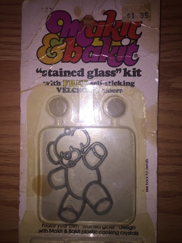 Teddy Bear Makit Bakit Holiday Ornament Suncatcher Decoration Vintage Used