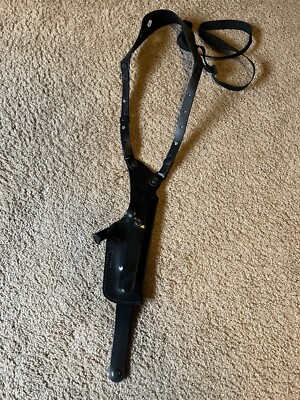 Full Size 1911 VERTICAL Shoulder Holster Black Leather RH