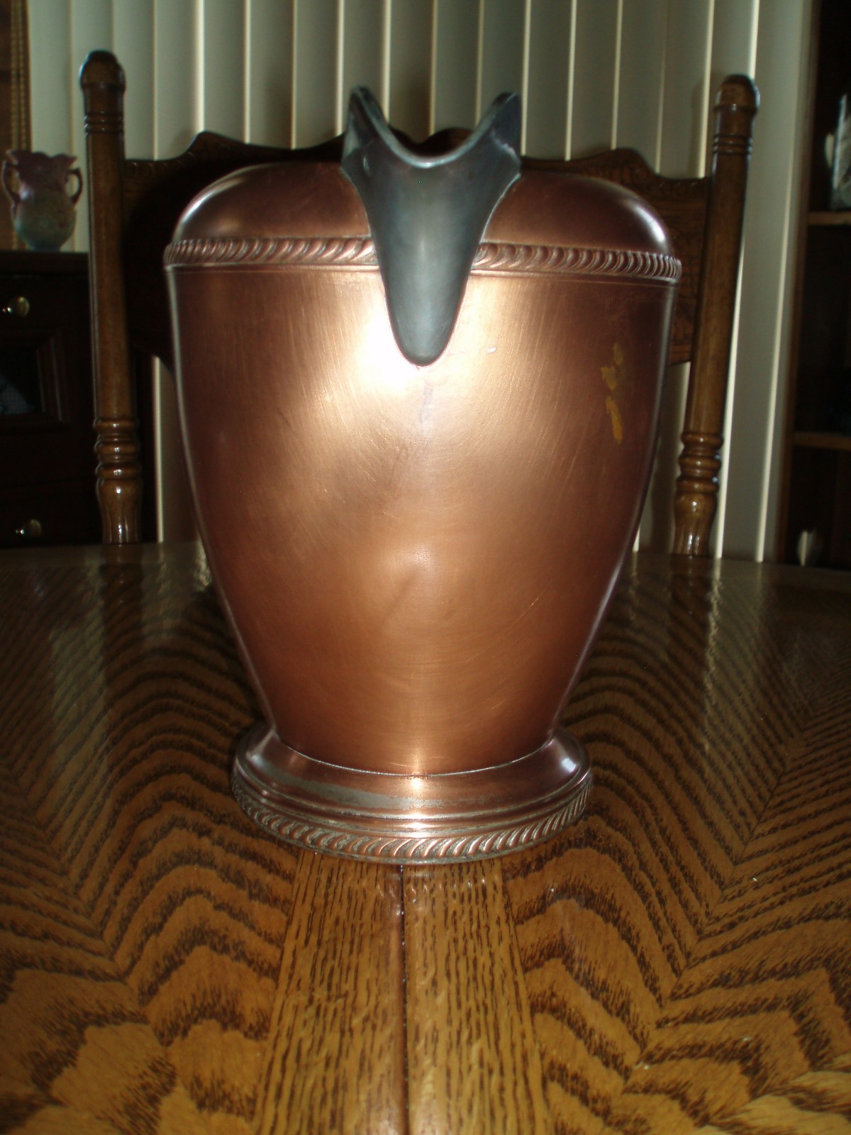 VINTAGE #7507 COPPER & SILVER HANDLE/SPOUT PITCHER - F. B. Rogers And Sons Co.