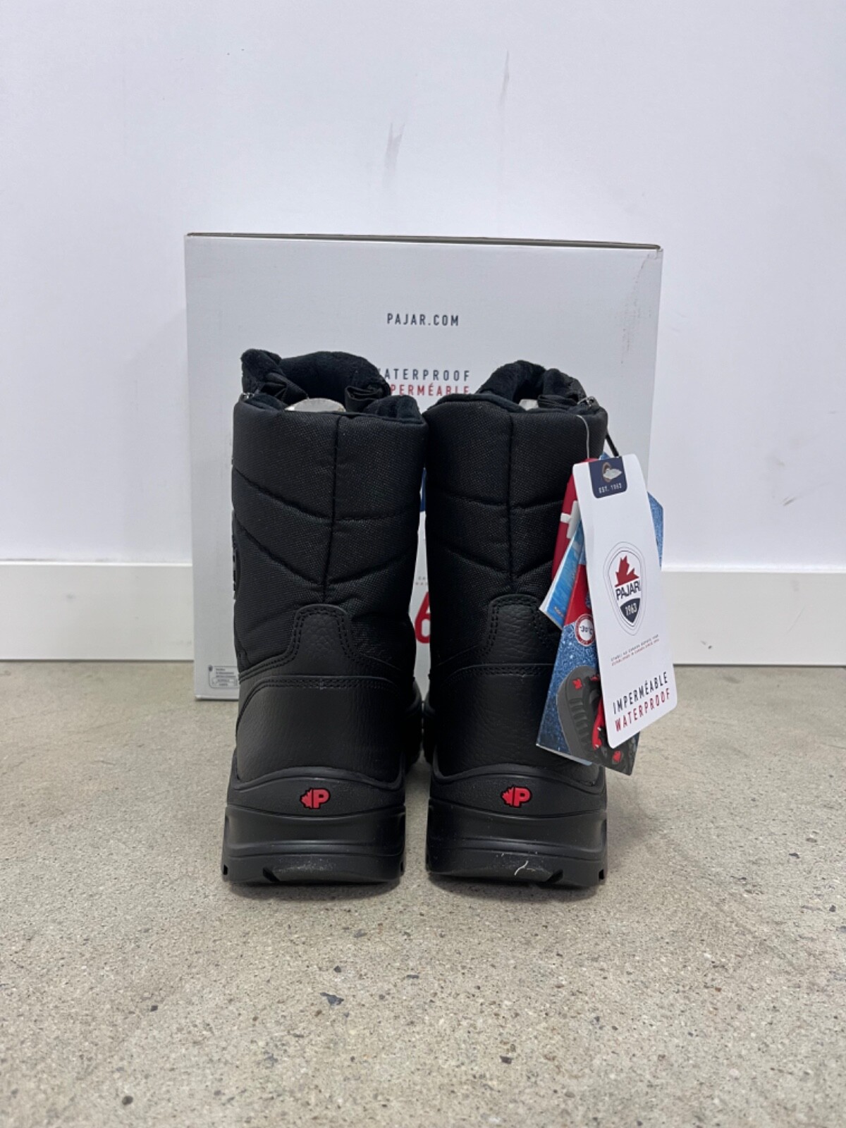 Pre-owned Pajar Men's Mirko Zip Up Boot W/ Ice-gripper Black All Sizes