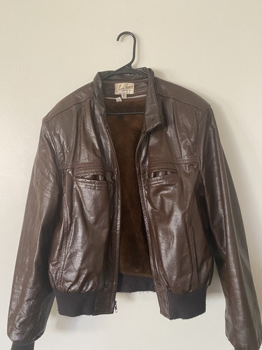 赤リブ◎ 70s~ Jean Pierre leather jacket 48 Jean Pierre Leather Jacket Red/maroon Jean Pierre Genuine