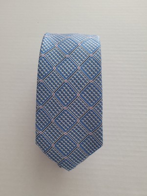 Perry Ellis Portfolio Mens Blue Tahan Grid Dress Tie