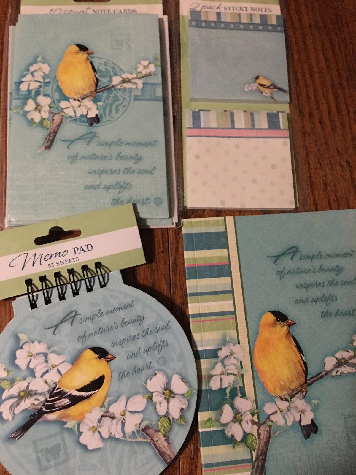 cardinal and robin stationary: notepad, journal, sticky notes, and cards audubon