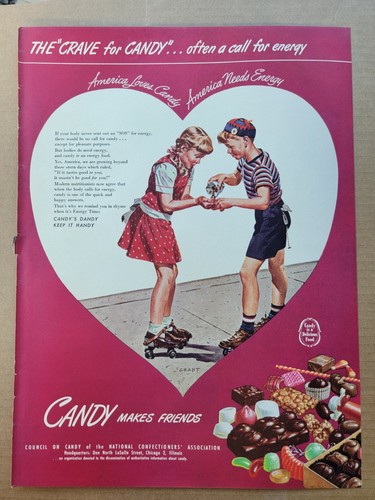Vintage 1946 Print Ad Advertisement Candy Makes Friends