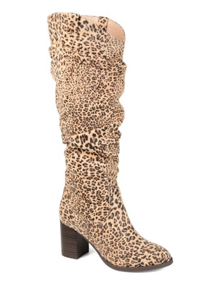 

JOURNEE COLLECTION Женские коричневые ботинки с леопардовым принтом Aneil Toe Block Heel Boots, Коричневый, ANEIL-BOOT
