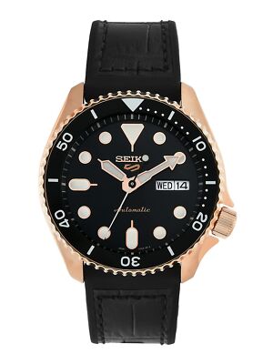 Pre-owned Seiko Men's Analogue Automatic Watch With Silicone Strap Srpd76k1 In Black