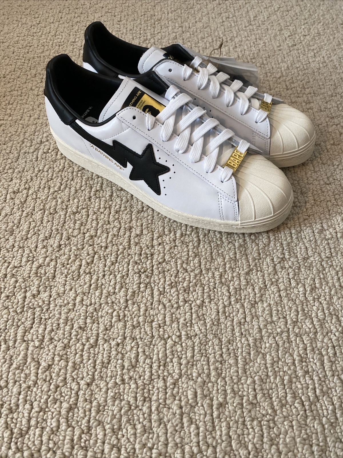 adidas superstar 80s bape white black