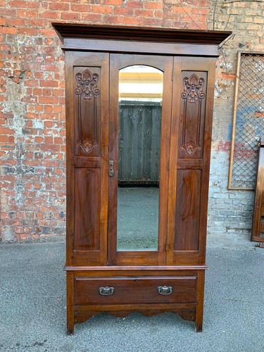 Early 20th Century Antique Carved Mahogany Wardrobe Beautiful