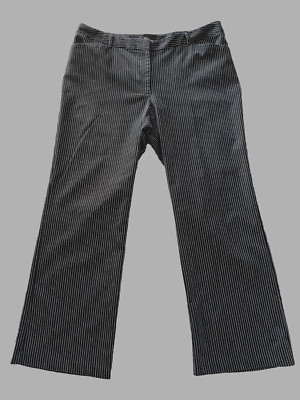 First Option Too Woman's Sz 16W black pinstriped wide leg pants work Travel