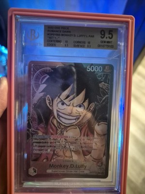 LUFFY ALT ART LEADER OP01-003 PRE ERRATA BGS 9.5 GEM MINT OP01