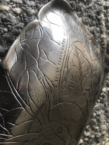 Long VTG Pewter Serving Dish Tray Platter ARTHUR COURT Easter Bunny Rabbit 1986