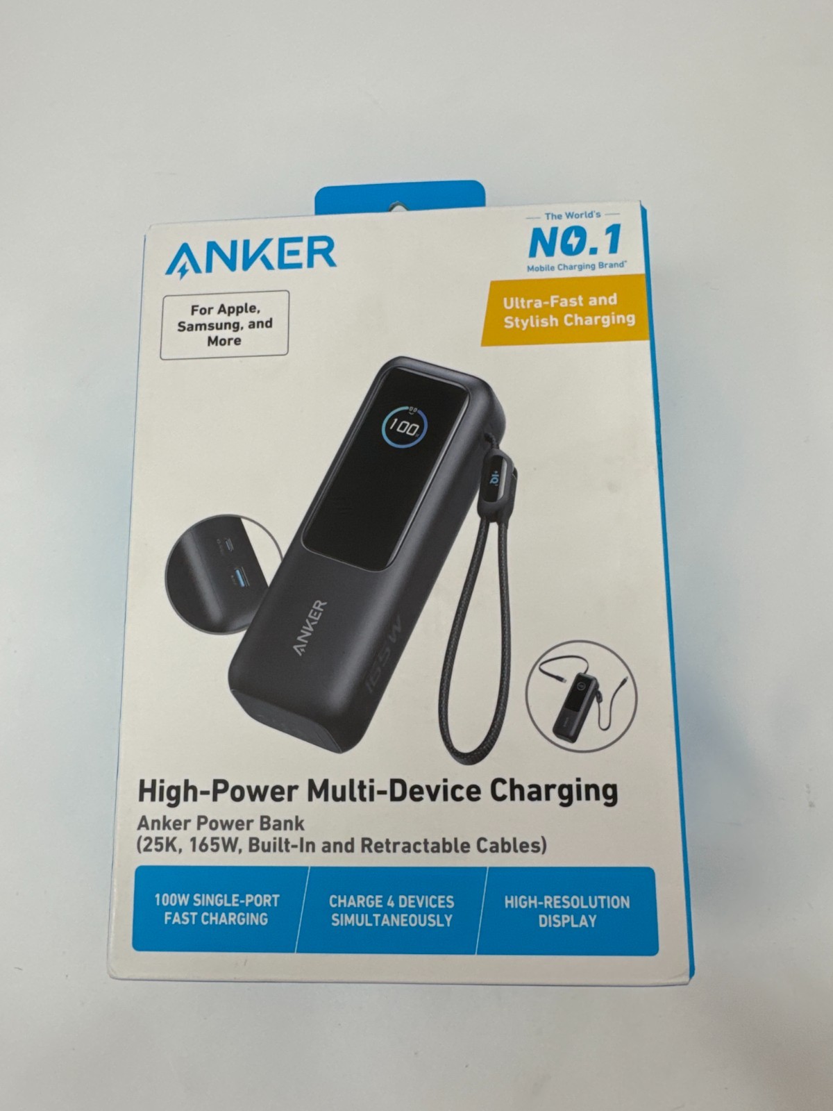 Anker 25000mAh Power Bank Triple 165W USB-C Ports Built-in