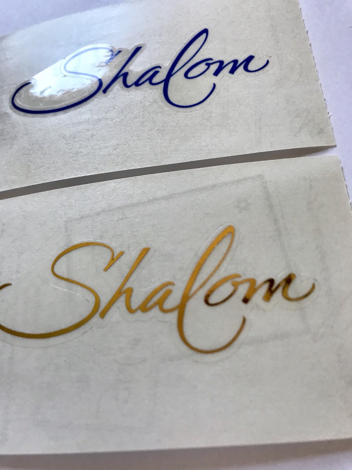 2 MODULES REFLECTIONS SHALOM MRS GROSSMANS FOILED STICKERS HEBREW