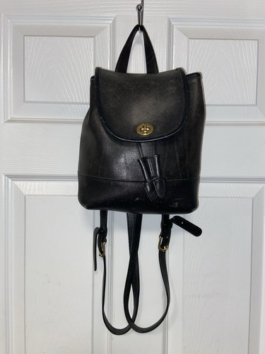 COACHレザー　vintage coach old backpack vintage Old Coach Backpack Shoulder Bag Leather Navy