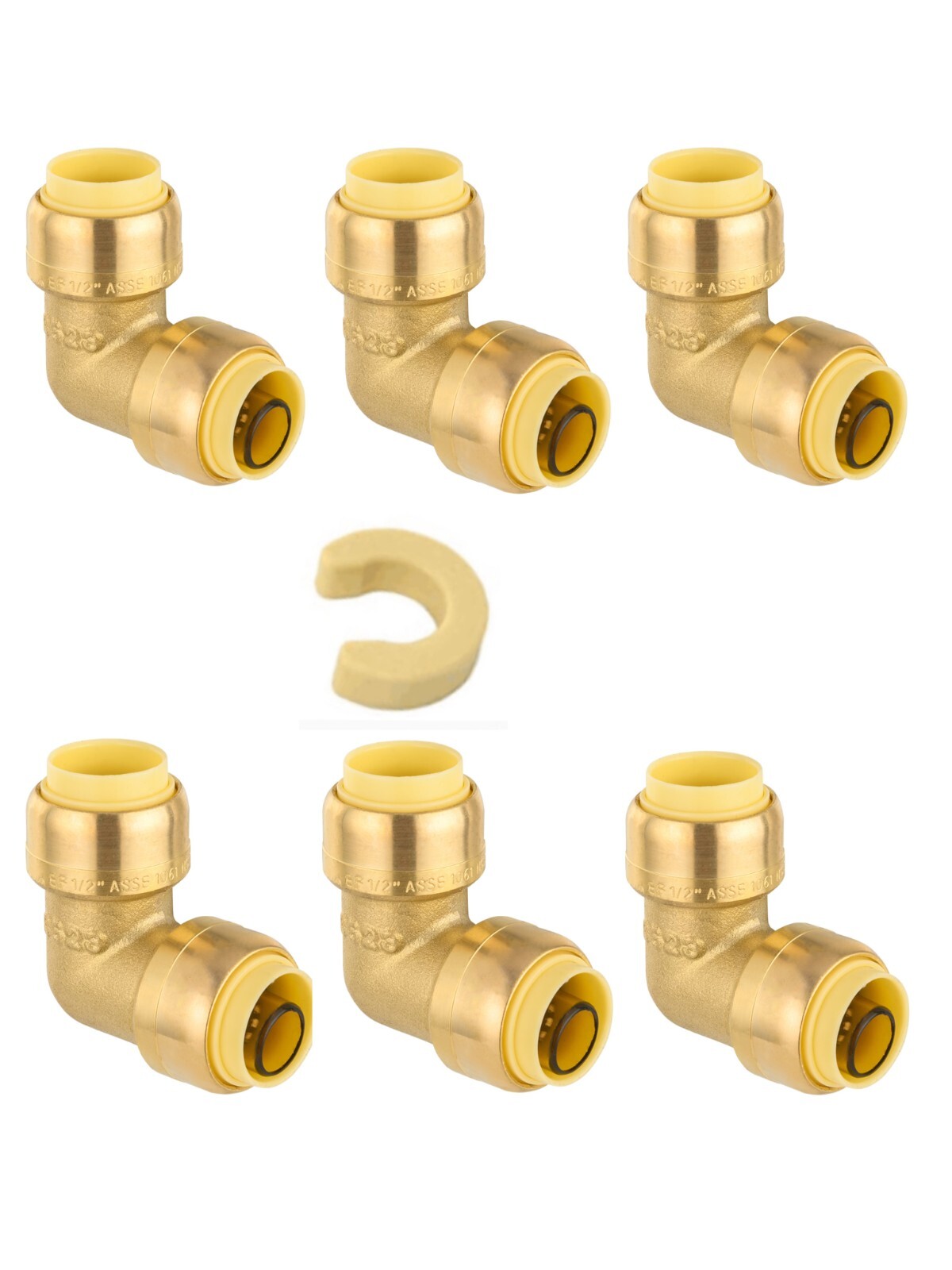 EFIELD 6 PCS 1/2"  90 Degree Elbow,Push Fittings w/h a Clip