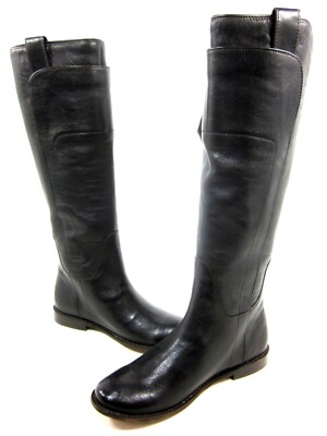 Pre-owned Frye , Paige Tall Riding Calf Boots, Dark Brown, Women's Us Size 6.5, Eur 39,