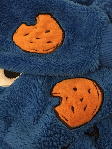 H&M Sesame Street Cookie Monster Baby Hoodie Jacket Sz 4-6 Months Blue Adorable