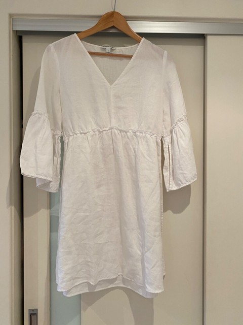 country road white linen dress