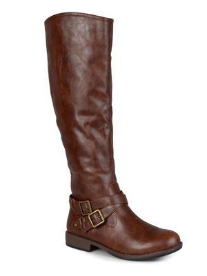

JOURNEE COLLECTION Женские бордовые апрельские сапоги для верховой езды с круглым носком на блочном каблуке, Maroon, 656