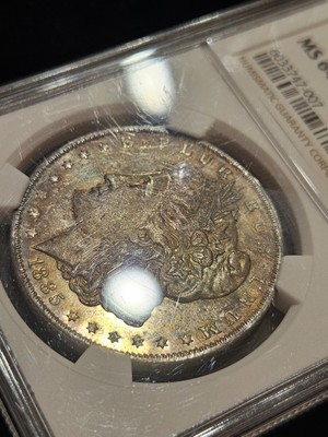 TONED 1885 O Morgan Silver Dollar Coin NGC CERTIFIED MS64 RAINBOW    DMPL