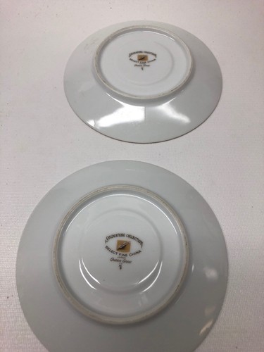 2-SIGNATURE COLLECTION FINE CHINA JAPAN QUEEN ANNE #113 TEA CUP SAUCERS GOLD RIM