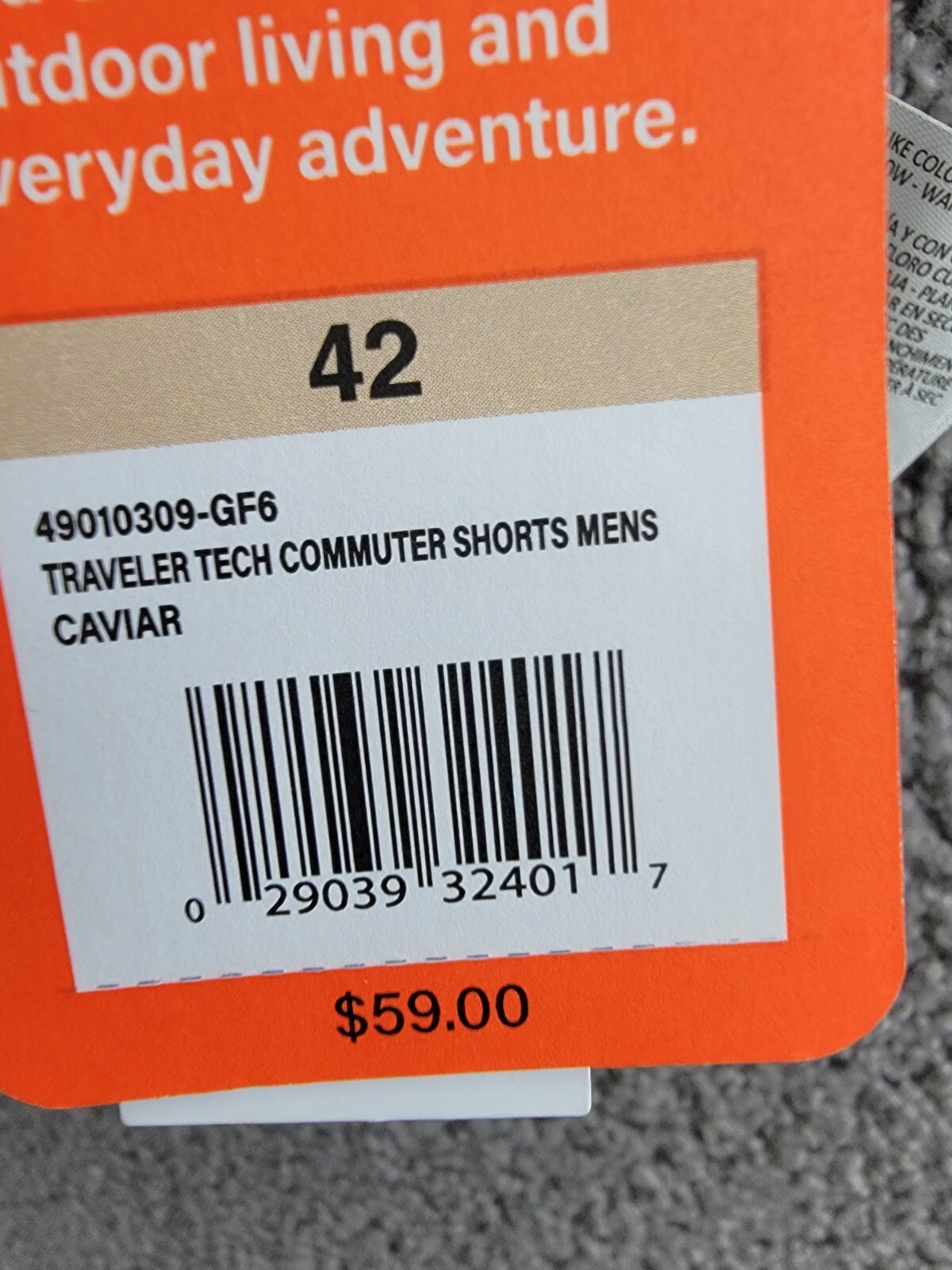 Bass Outdoor Traveler Tech Commuter Shorts Men's 42 Caviar High Rise Zip/Button - Picture 18 of 18