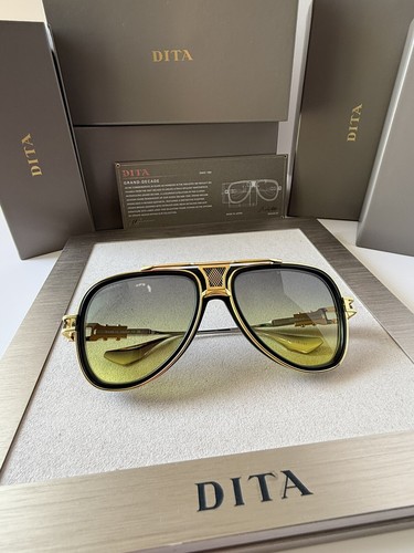 Pre-owned Dita Grand Decade Dts460-a-01 Yellow Gold Yellow Grey Lens Sunglasses Authentic In Grey To Yellow Gradient