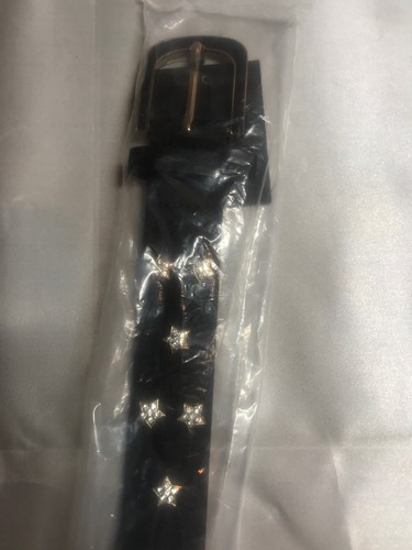 Kamots Beauty Fashion Womens Belt Size Small Black with Stars