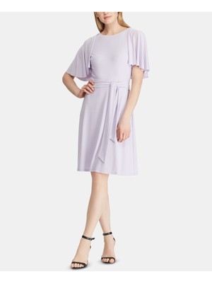 

RALPH LAUREN Женское фиолетовое коктейльное платье длиной до колена с короткими рукавами Petites, Фиолетовый