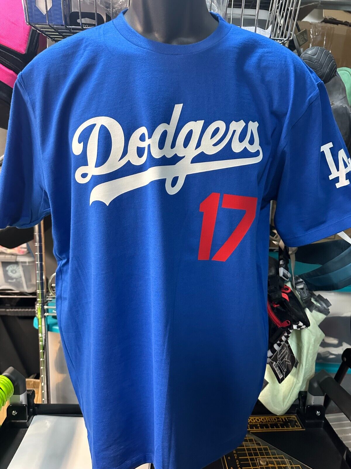 OHTANI #17 LOS ANGELES BASEBALL BLUE JERSEY STYLE SHIRT SIZE Adult Medium OHTANI #17 LOS ANGELES BASEBALL BLUE JERSEY STYLE SHIRT SIZE Adult Medium