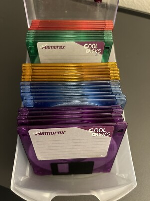 Vintage Memorex 2HD 3.5'' Floppy Disks PC Formatted Cool Discs 1.4MB : 28 Discs