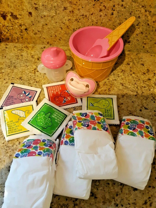 Baby Alive Refill Pk 5 Food 5 Diapers Sippy Cup Paci For Happy Hungry Doll