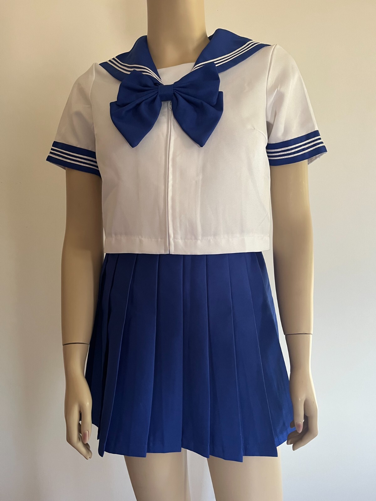 Japanese Summer Sailor School Uniform Costume Cosplay Anime Top Pleated Skirt