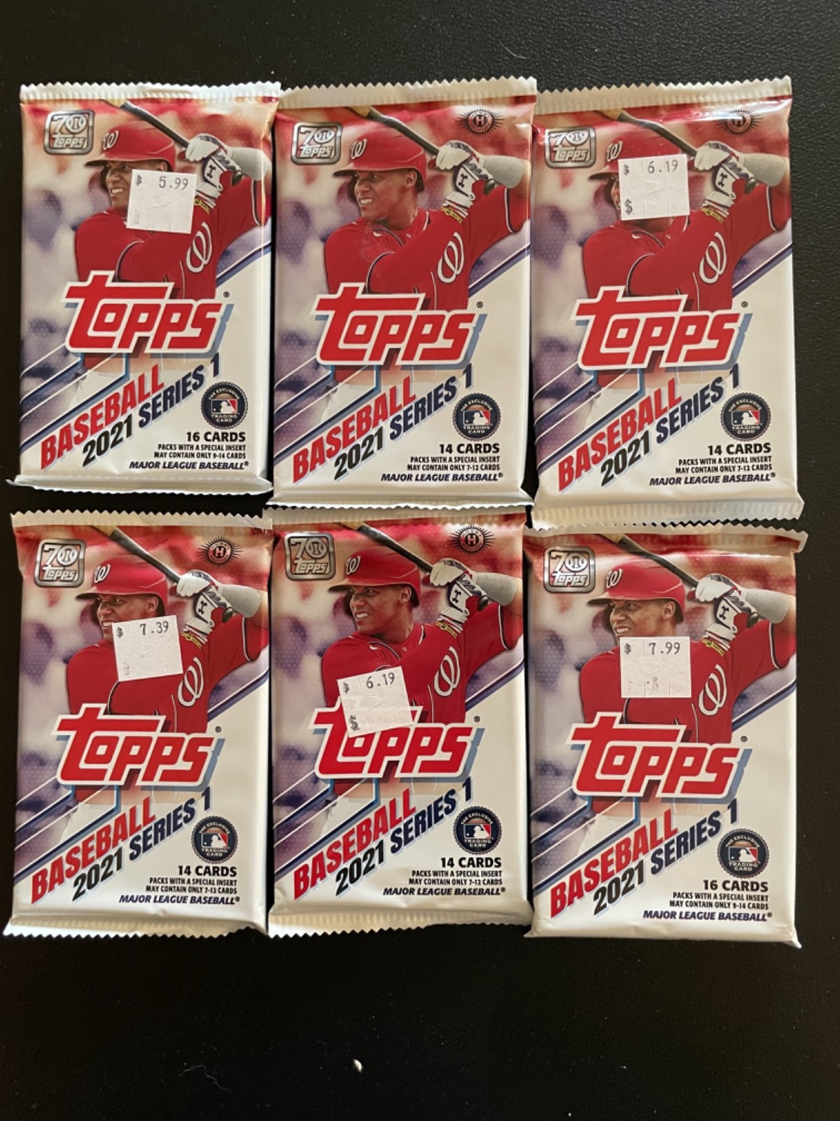 2021 Topps Series 1 Baseball 14 & 16 Cards Per Pack Lot Of 6 #54