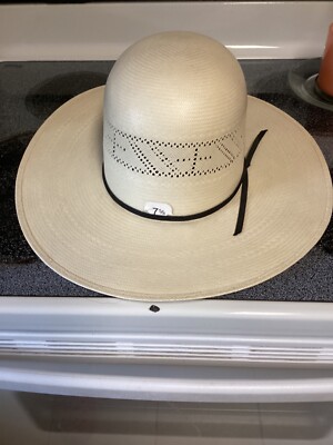 Rodeo King  4.25'' Cowboy Straw Hat 25X Open Crown Ivory Cross 7 5/8