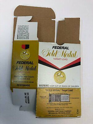 Vintage 1988 Federal Gold Medal Target Load 12 Gauge EMPTY BOX...