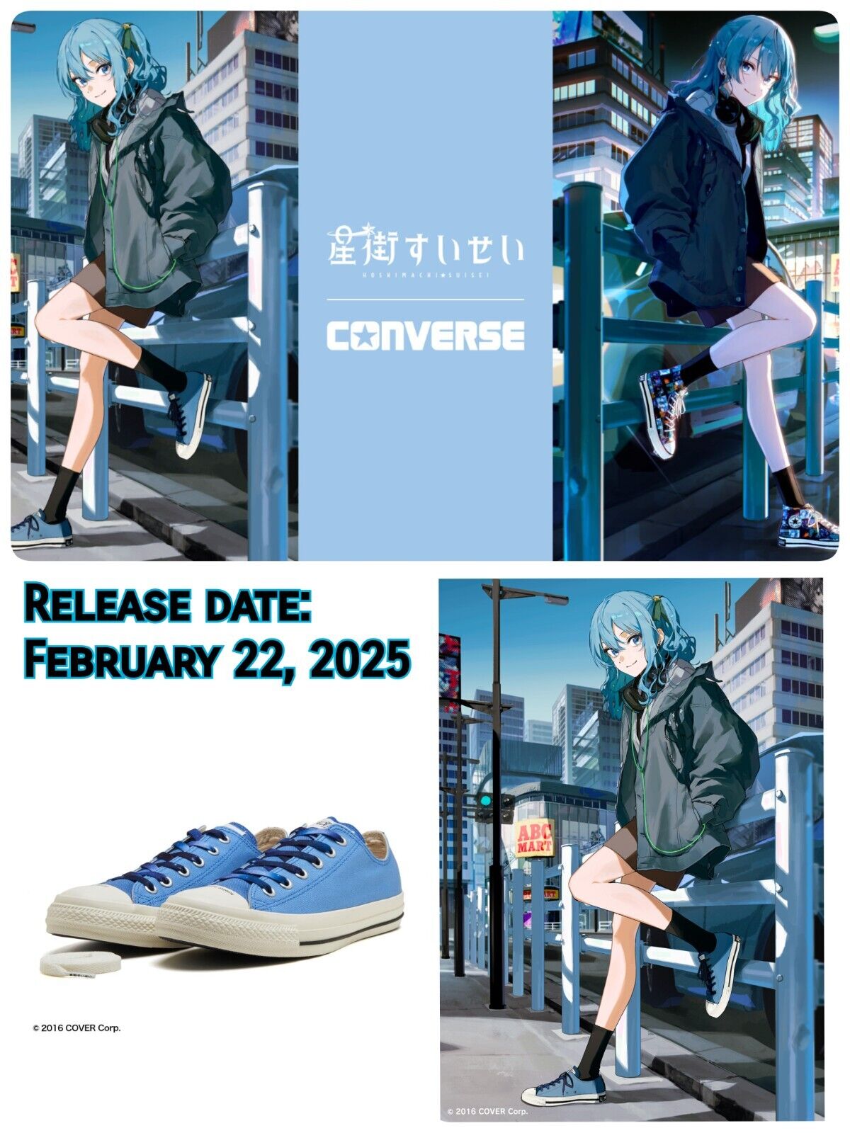 UNISEX CONVERSE All Star OX / Suisei Hoshimachi #*BLUE Low UNISEX CONVERSE All Star OX / Suisei Hoshimachi #*BLUE Low