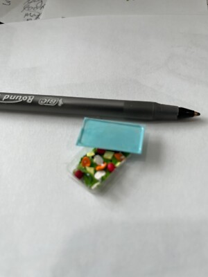 Tupperware container Leftover salad 1:12 dollhouse miniatures Gailslittlestuff