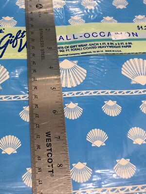5 Packs Vintage Cleo Clam Shells on Blue Gift Wrap NEW Sealed