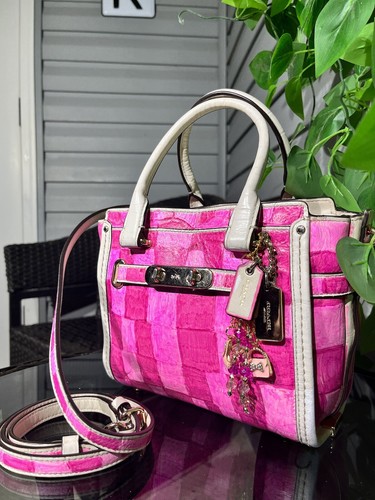 GORGEOUS Light Pink & Fushia Patchwork Leather Mini Coach