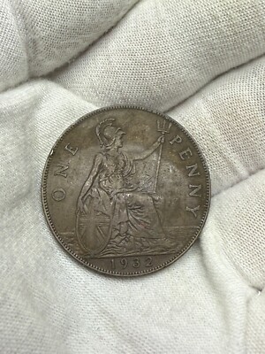 1932 Great Britain One Penny King George V Large Cent BN KM#838 XF I78