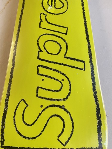 SUPREME KAWS Chalk Logo Skateboard Deck Bright YELLOW SS21