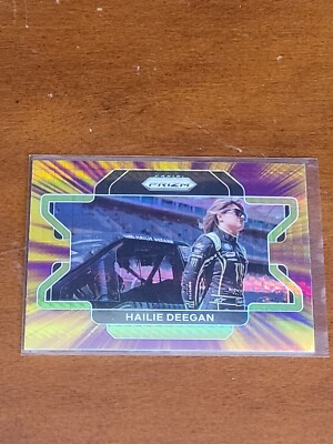 2022 Panini Prizm Racing- Hailie Deegan Purple & Yellow Hyper # 91